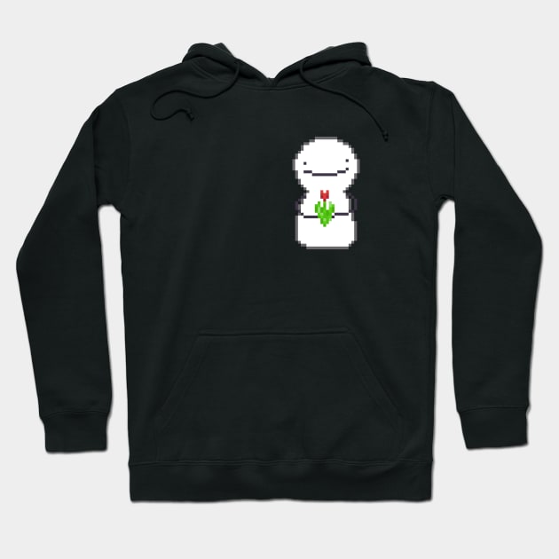 dream blob holding flower pixel art Hoodie by sezawhatever